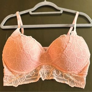 PINK Lace Bralette in Peach